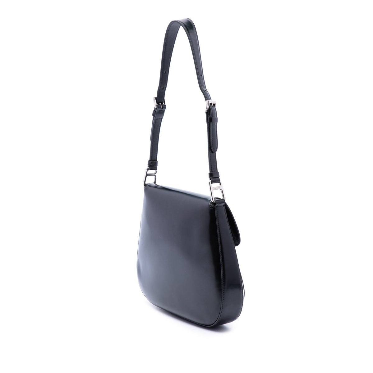 Prada Medium Spazzolato Leather Cleo Flap Shoulder Bag
