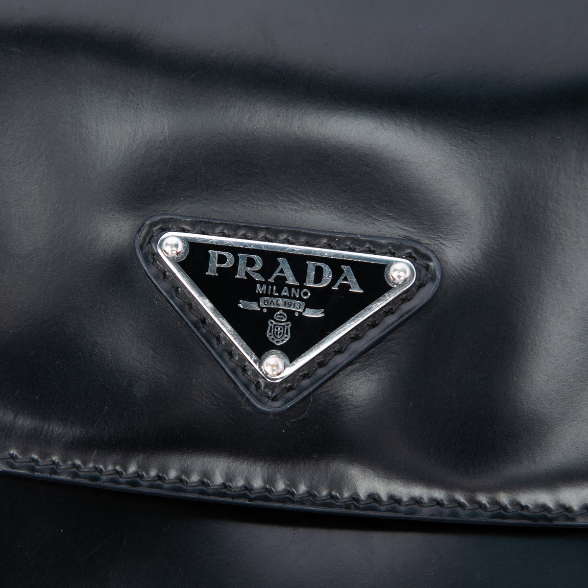 Prada Medium Spazzolato Leather Cleo Flap Shoulder Bag