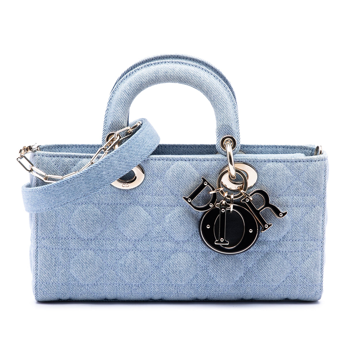 Dior Medium Denim Cannage Lady D Joy — Blue