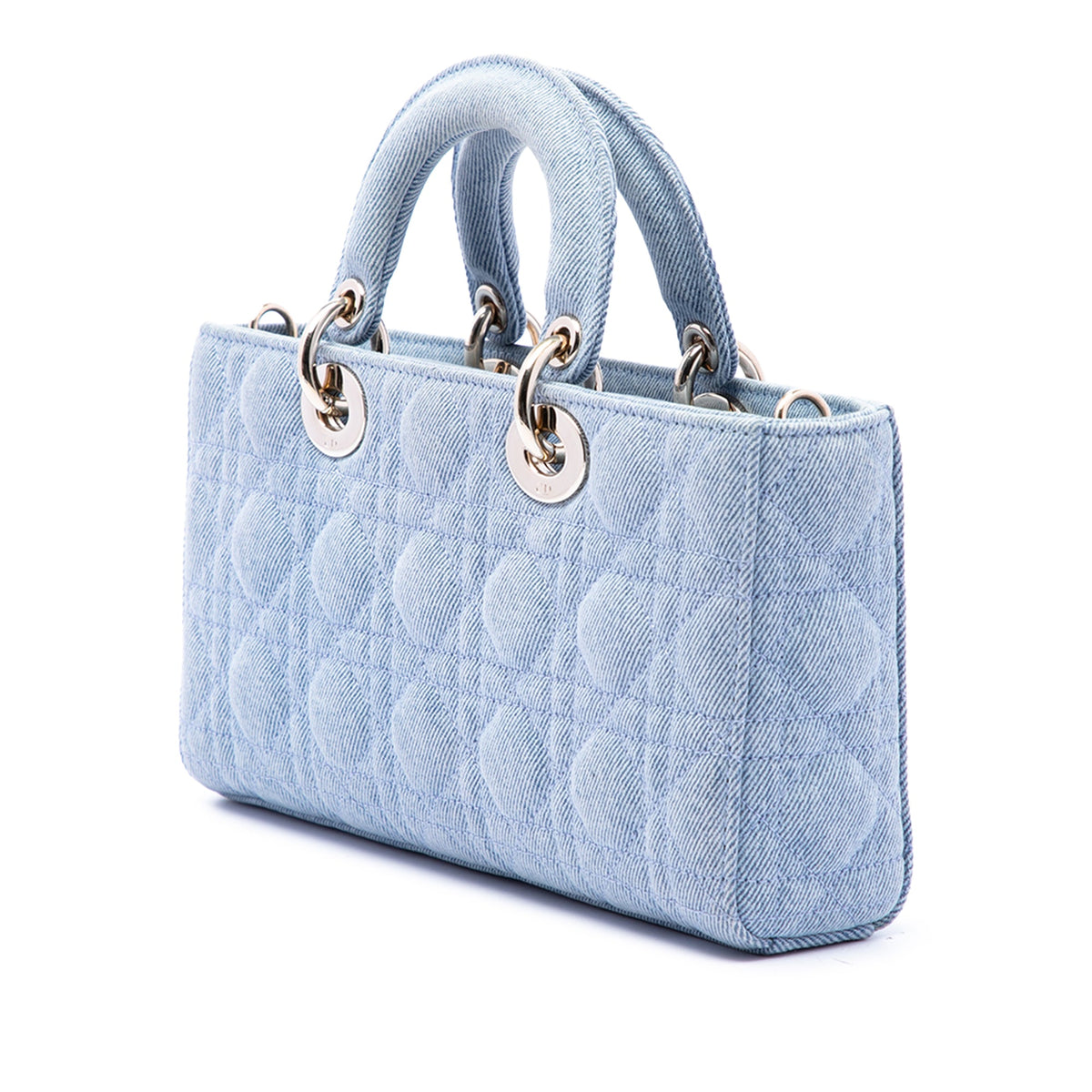 Dior Medium Denim Cannage Lady D Joy — Blue