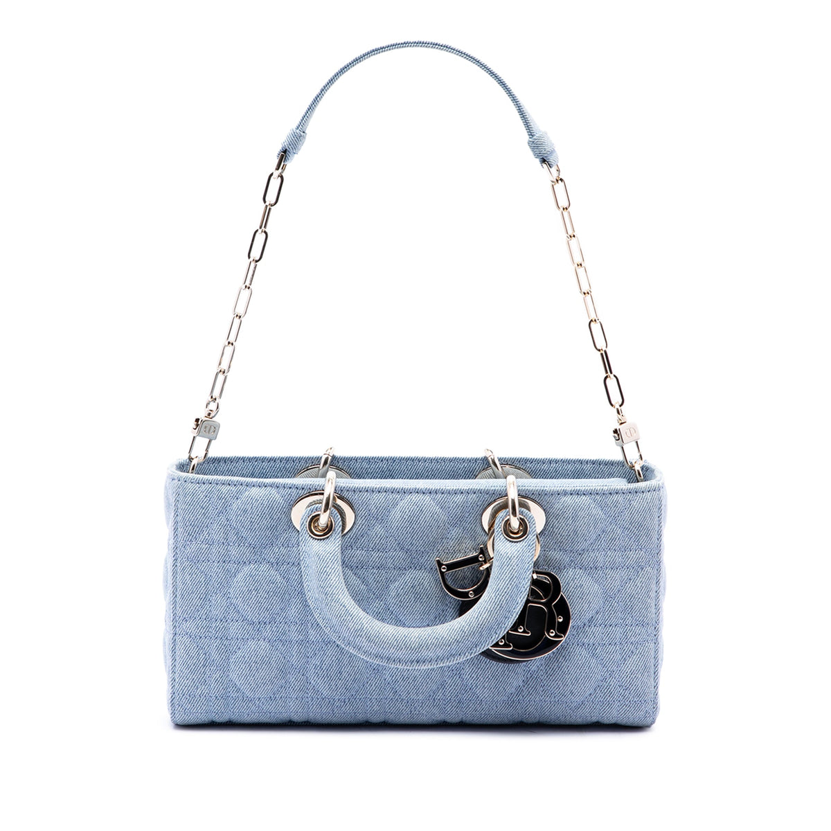 Dior Medium Denim Cannage Lady D Joy — Blue