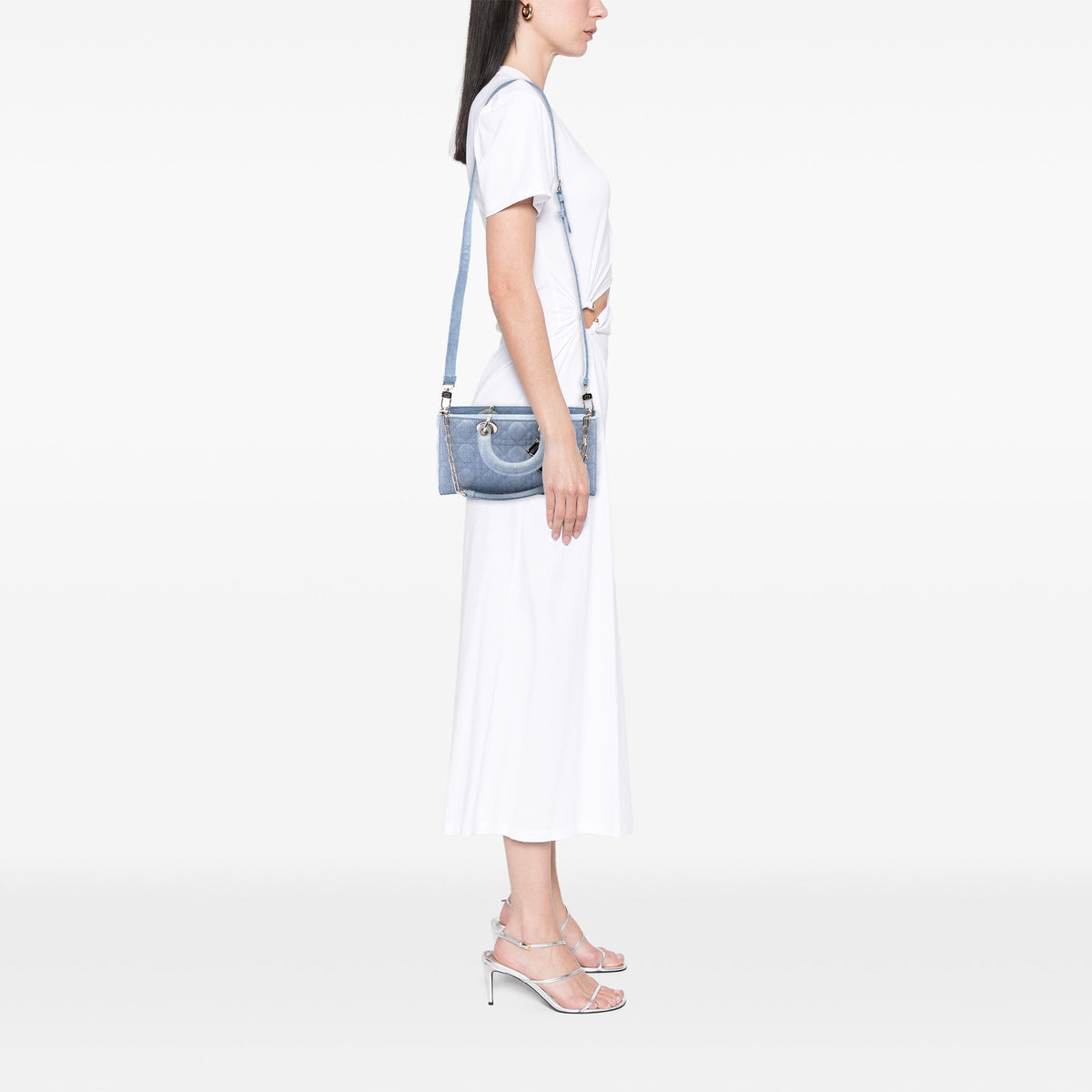 Dior Medium Denim Cannage Lady D Joy — Blue