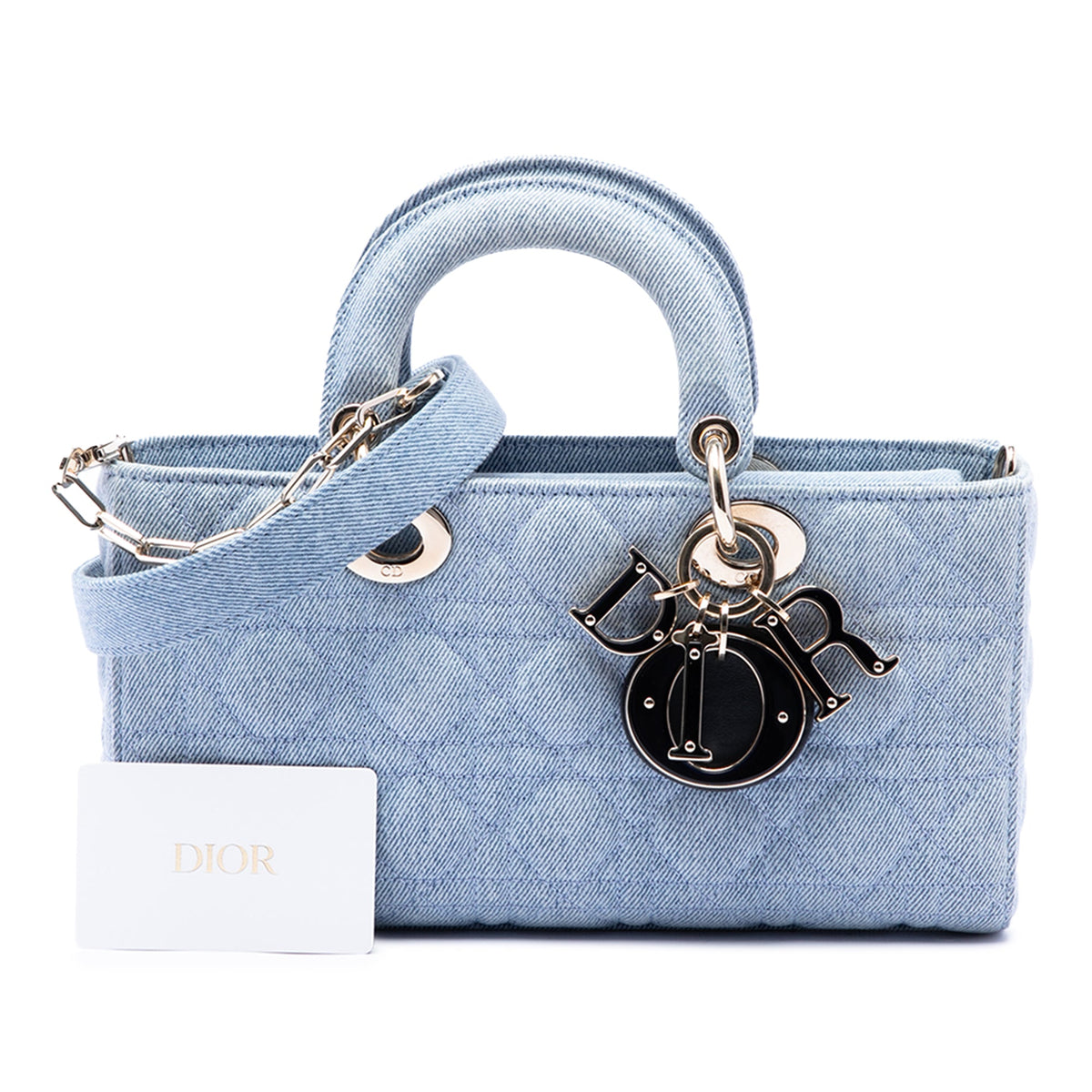 Dior Medium Denim Cannage Lady D Joy — Blue