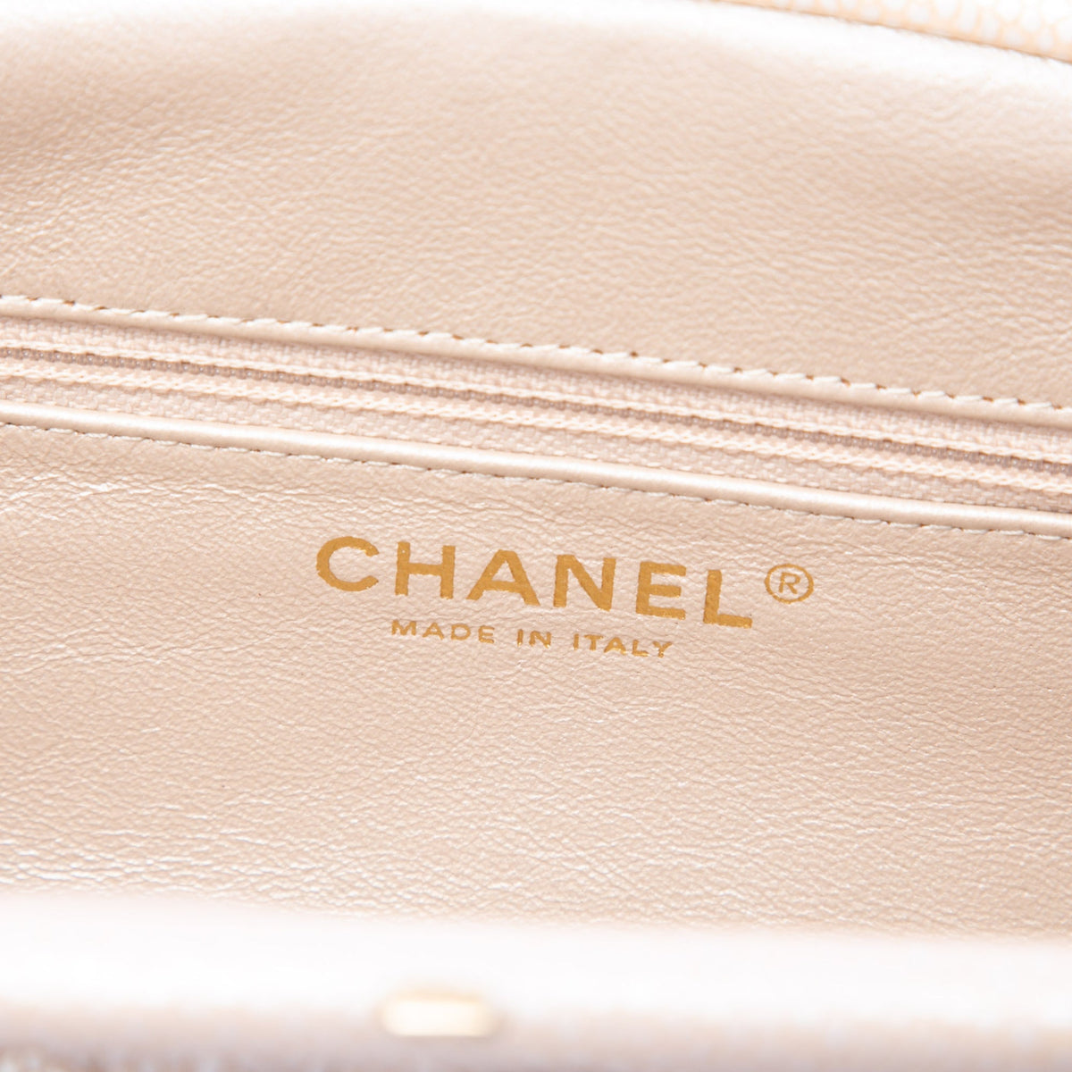 Chanel Quilted Caviar Timeless Kisslock Clutch — Gold