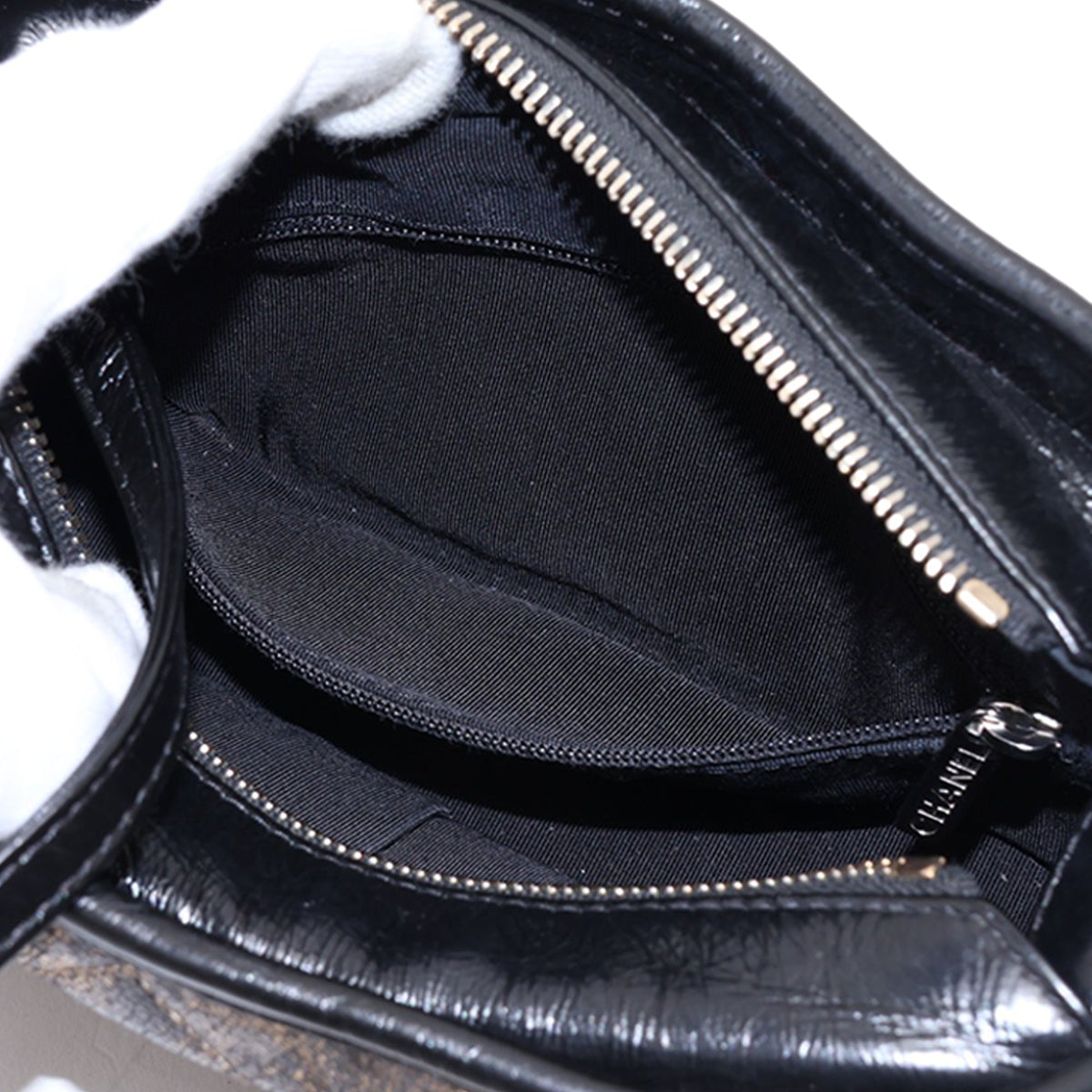Chanel Medium Quilted Metallic Crumpled Goatskin Gabrielle Hobo — Black