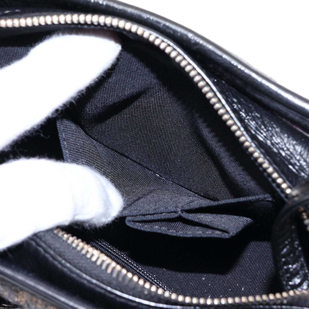 Chanel Medium Quilted Metallic Crumpled Goatskin Gabrielle Hobo — Black