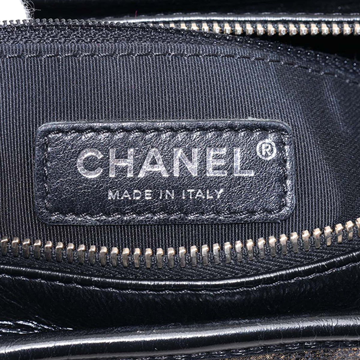 Chanel Medium Quilted Metallic Crumpled Goatskin Gabrielle Hobo — Black