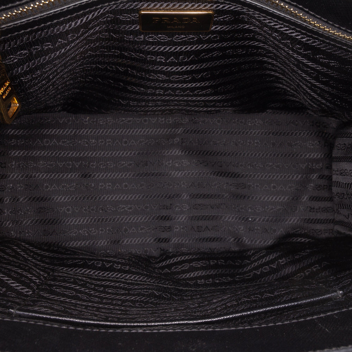 Prada Small Saffiano Lux Galleria Double Zip Satchel — Black