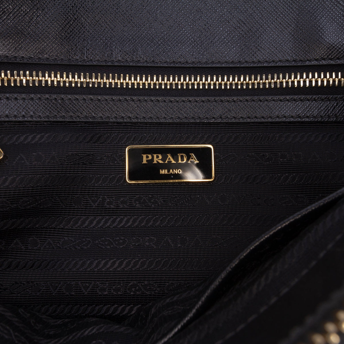 Prada Small Saffiano Lux Galleria Double Zip Satchel — Black