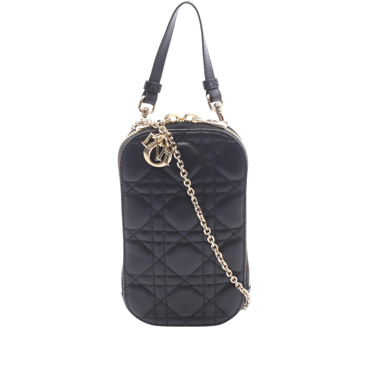 Dior Lambskin Cannage Lady Dior Call In Phone Holder