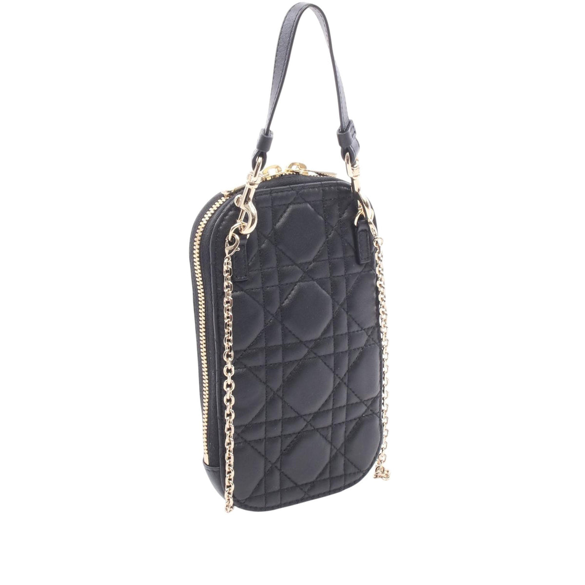 Dior Lambskin Cannage Lady Dior Call In Phone Holder