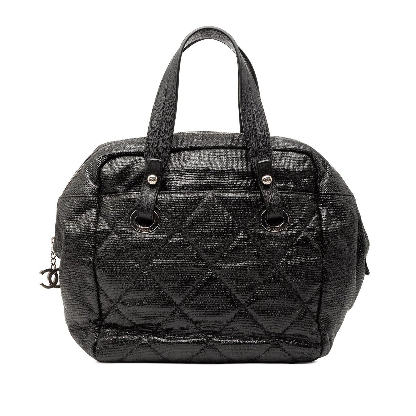 Chanel Quilted Coated Canvas Paris Biarritz Bowler Bag