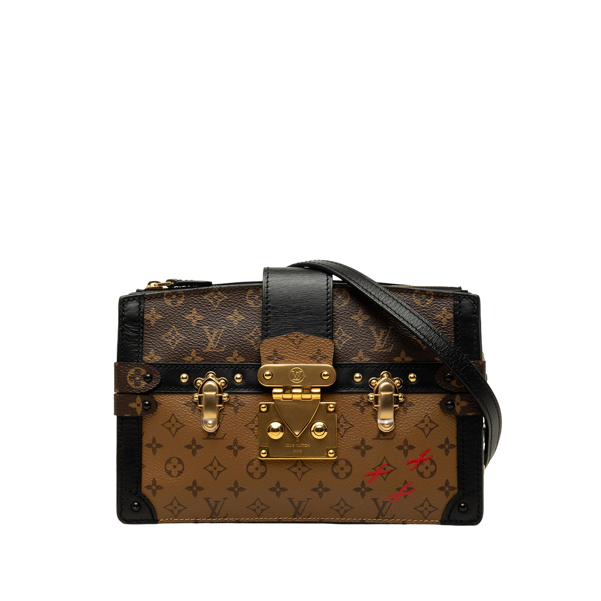 Louis Vuitton Monogram Reverse Trunk Clutch — Brown