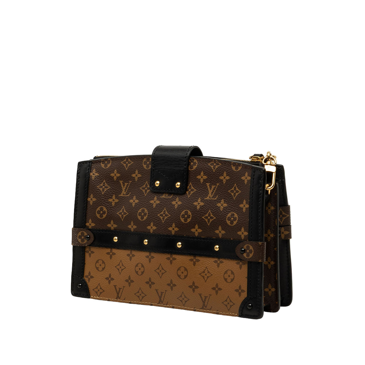Louis Vuitton Monogram Reverse Trunk Clutch — Brown