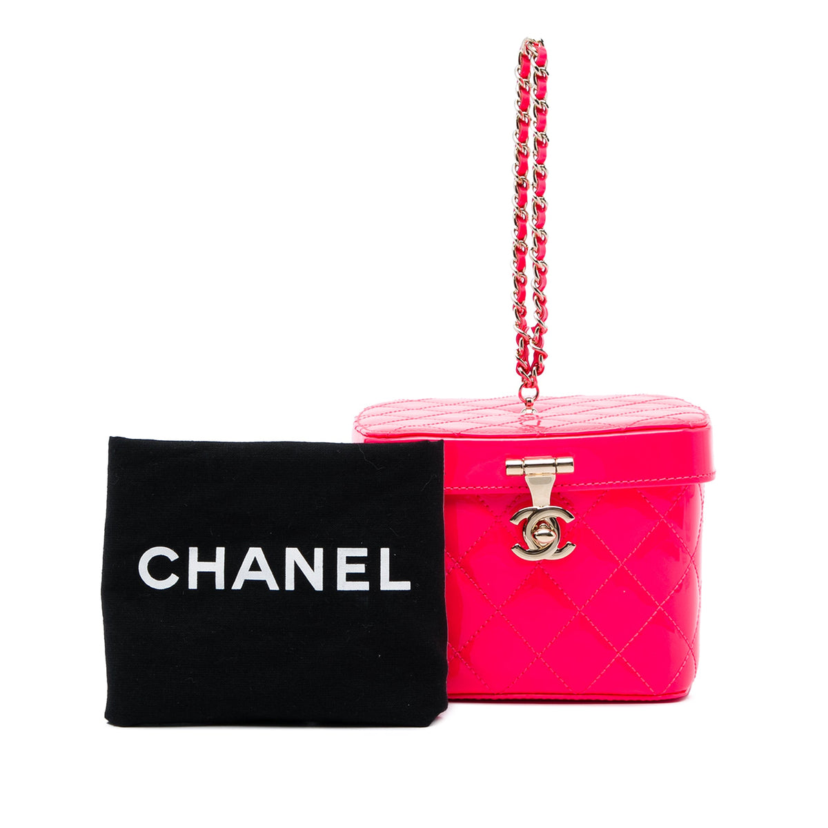 Chanel Mini CC Quilted Patent Vanity Bag