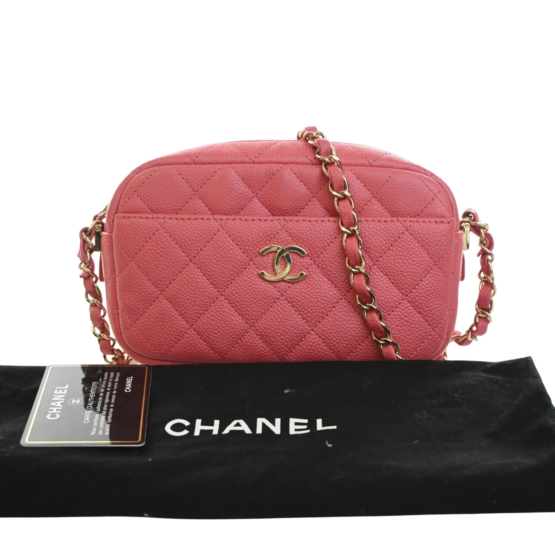 Chanel Small CC Quilted Caviar Camera Bag
