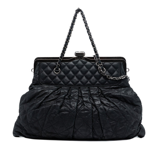 Iridescent Quilted Calfskin Chic Frame Satchel