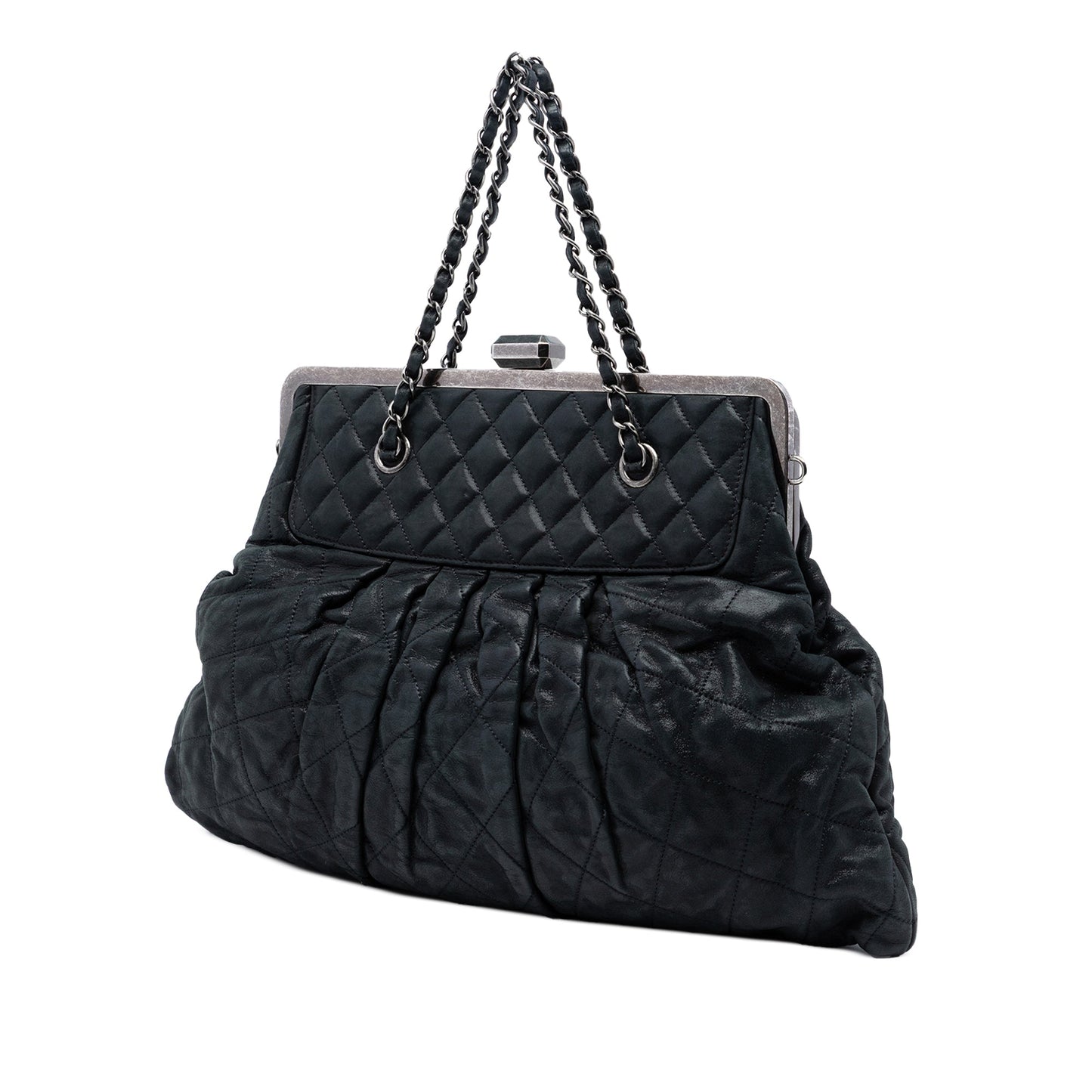 Iridescent Quilted Calfskin Chic Frame Satchel
