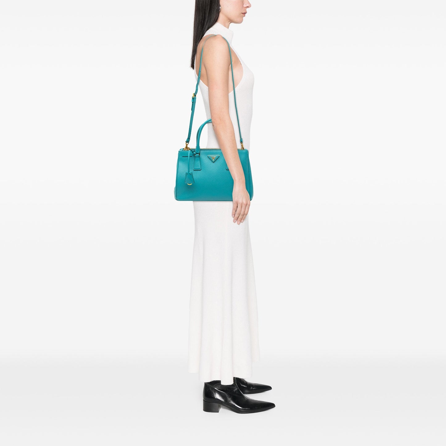 Prada Small Saffiano Lux Galleria Double Zip Satchel