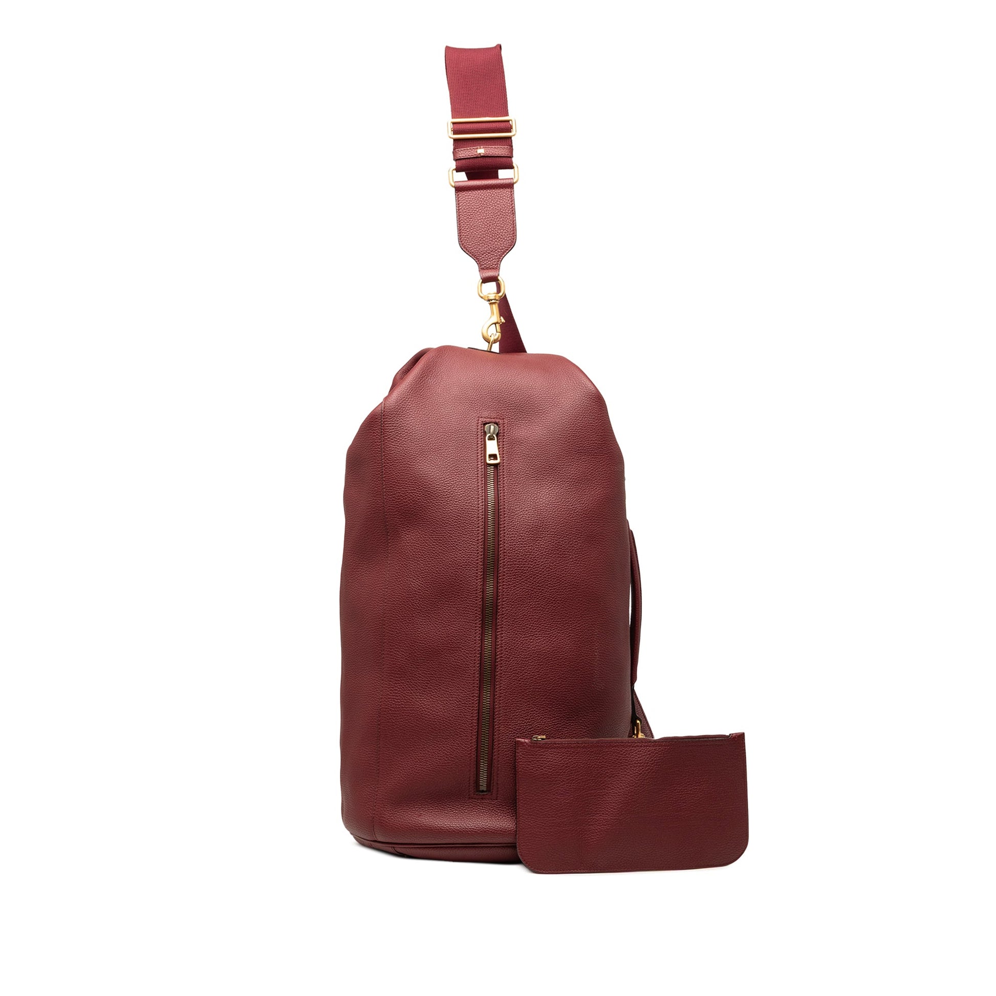 Gucci Grained Leather Vertical Zip Sling Bag
