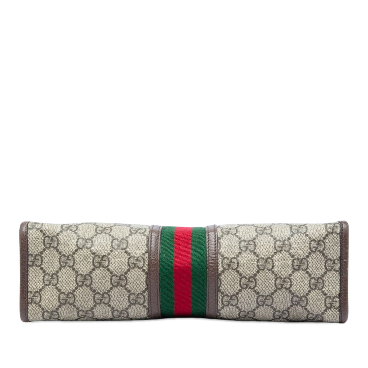 Gucci GG Supreme Web Ophidia Clutch — Beige