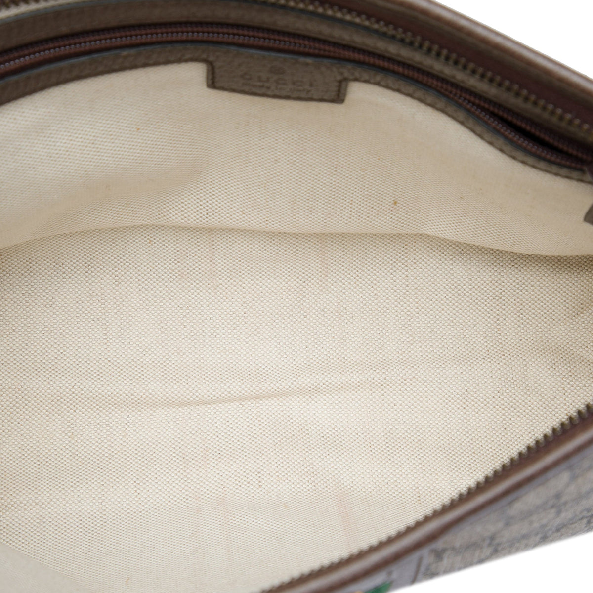 Gucci GG Supreme Web Ophidia Clutch — Beige