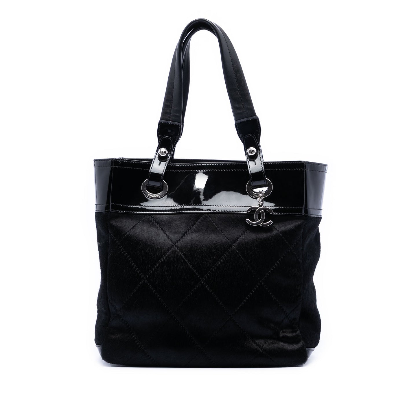 Chanel Small Quilted Pony Hair and Patent Paris Biarritz Tote