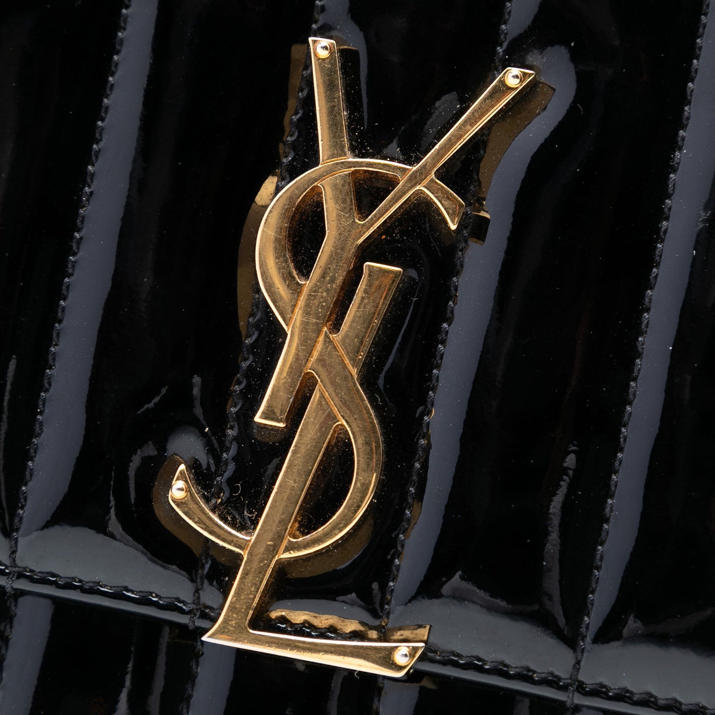 Saint Laurent Small Patent Monogram Vicky Chain Bag