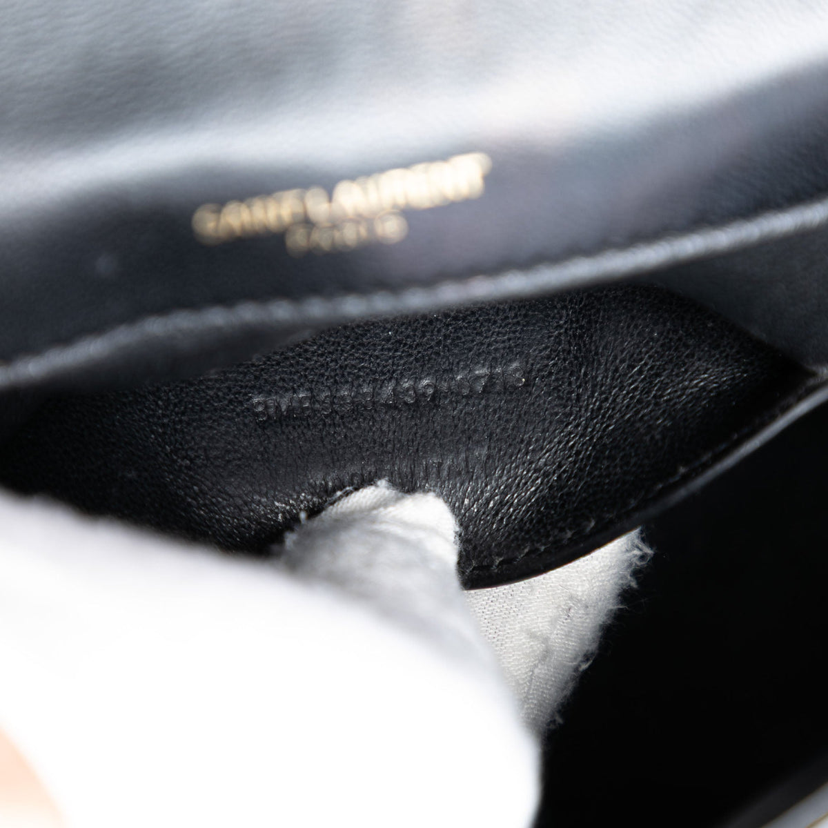 Saint Laurent Small Patent Monogram Vicky Chain Bag