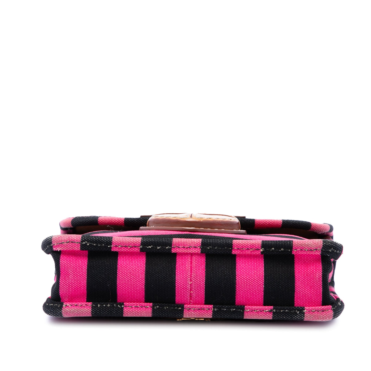 Prada Canvas Canapa Righe Striped Crossbody — Pink