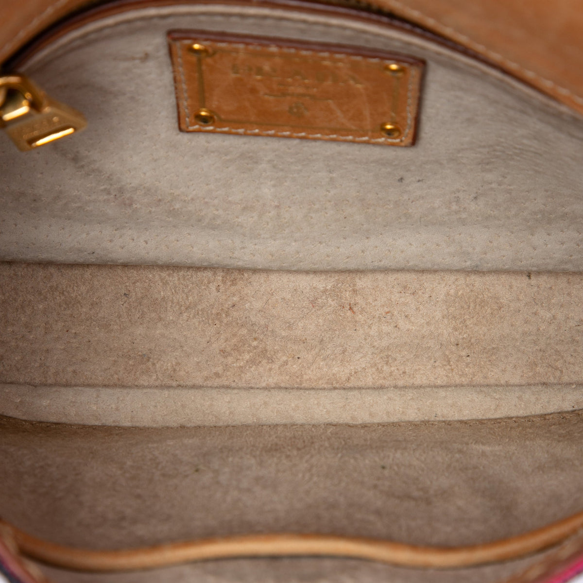 Prada Canvas Canapa Righe Striped Crossbody — Pink