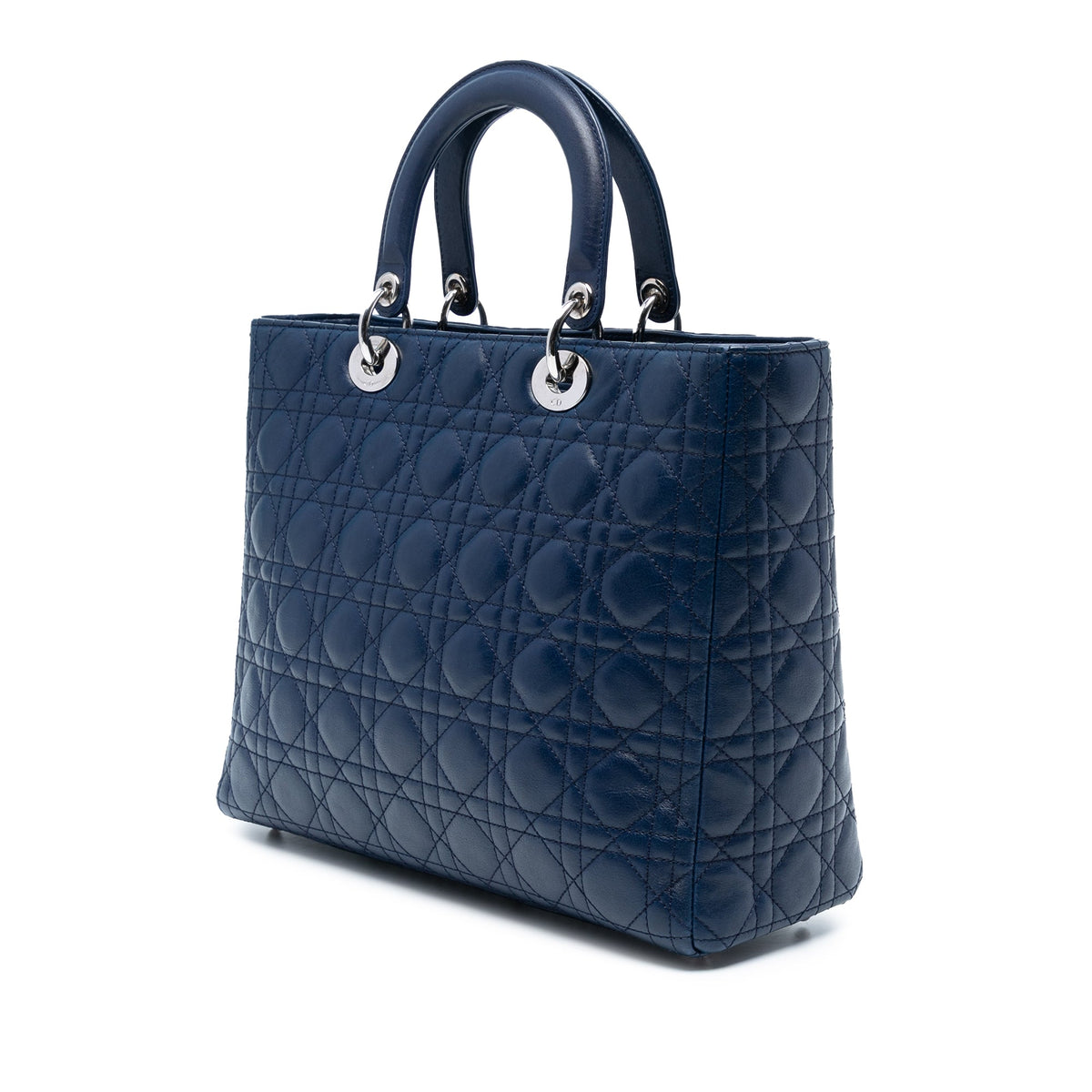 Dior Large Lambskin Cannage Lady Dior — Blue