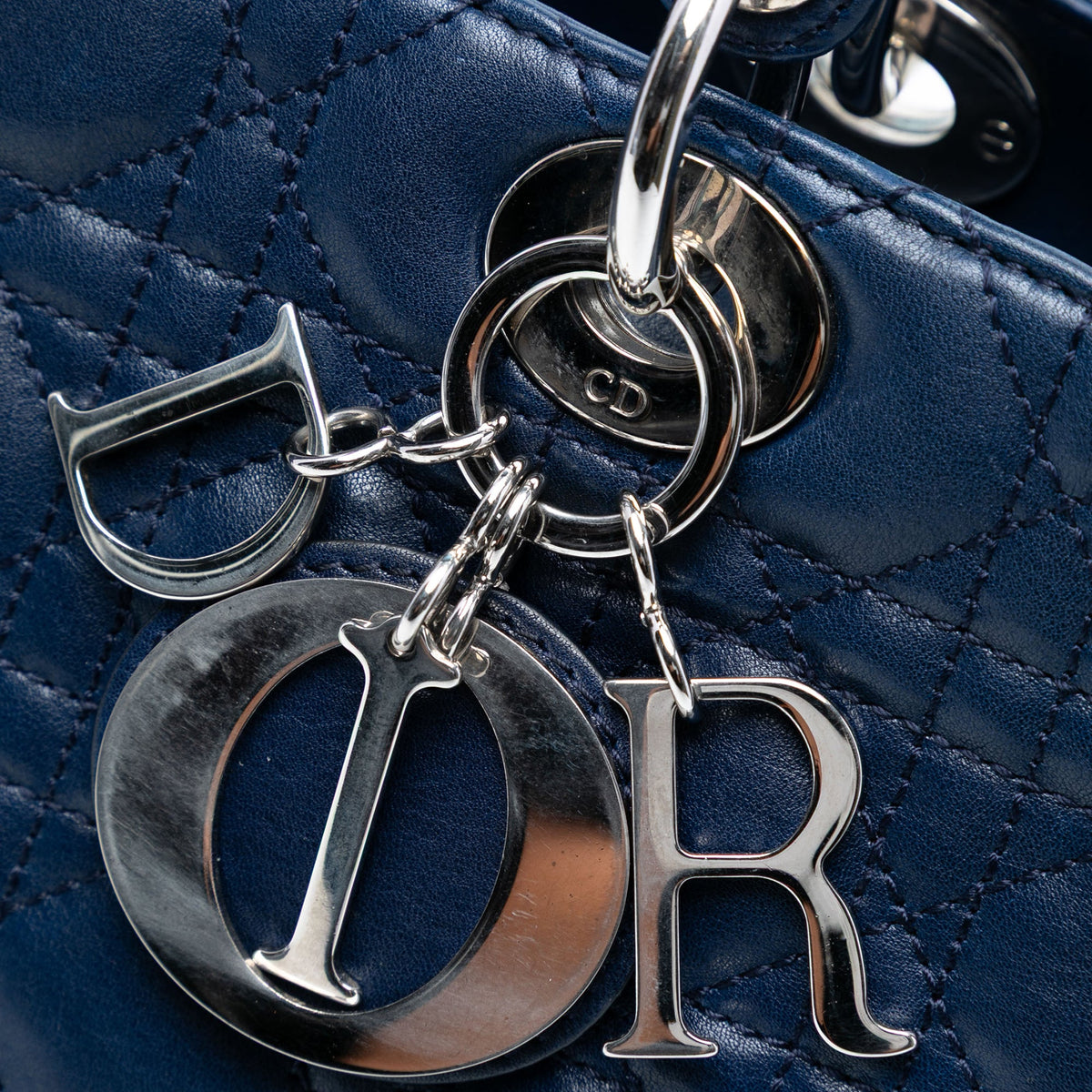 Dior Large Lambskin Cannage Lady Dior — Blue
