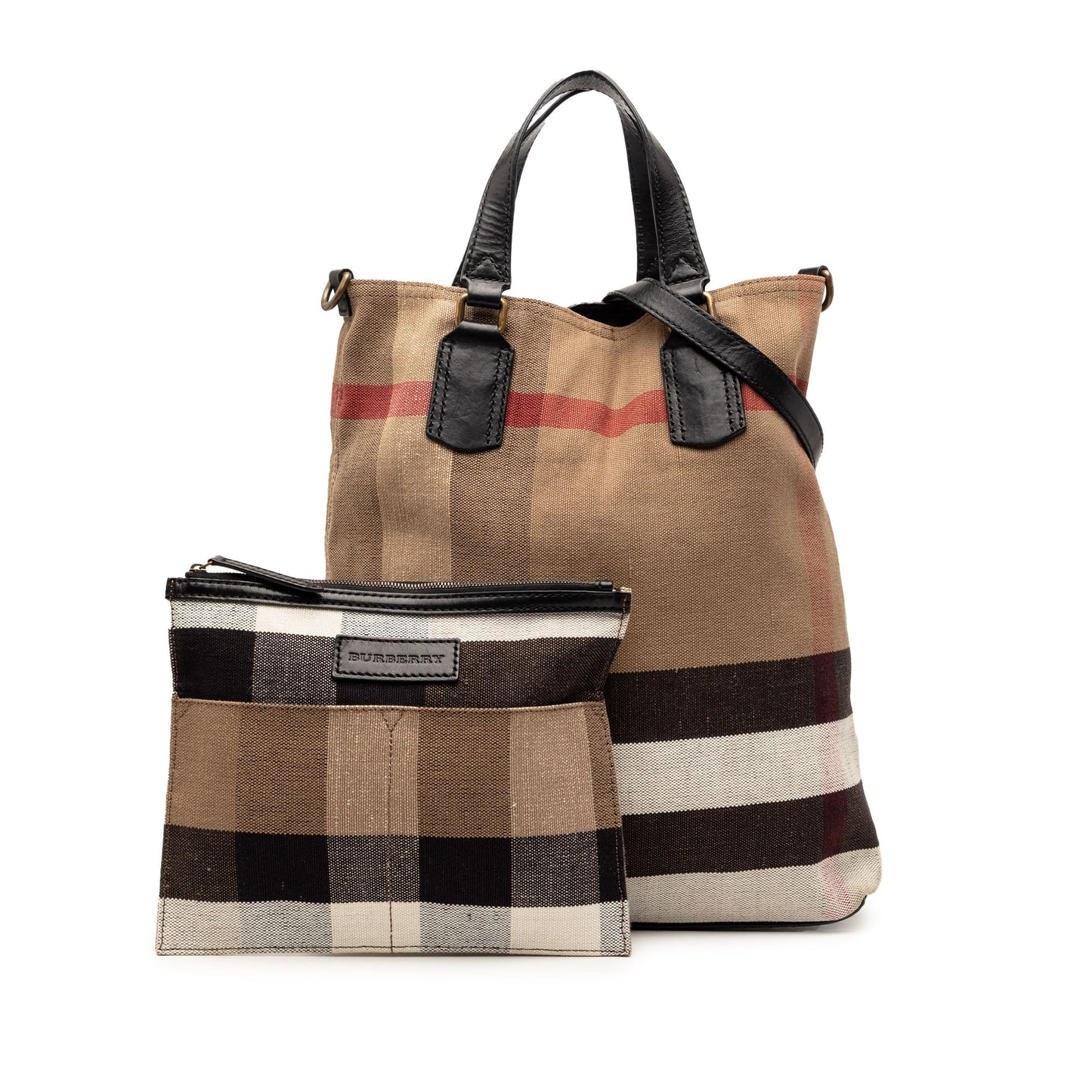 Burberry Mega Check Canvas Tottenham Brit Satchel