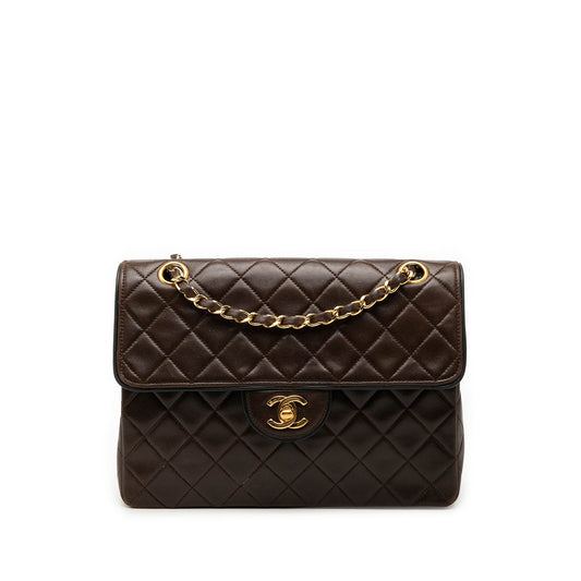 Chanel CC Bicolor Quilted Lambskin Piping Single Flap