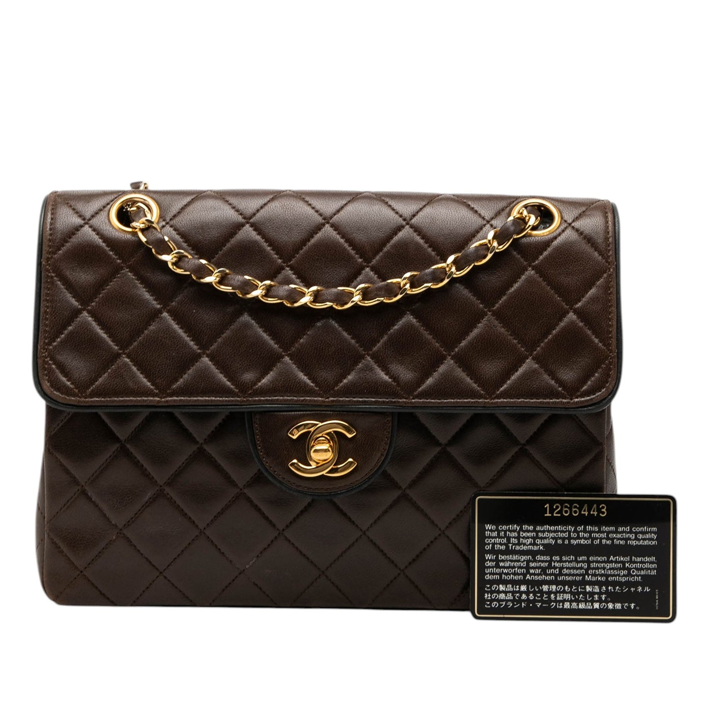 Chanel CC Bicolor Quilted Lambskin Piping Single Flap