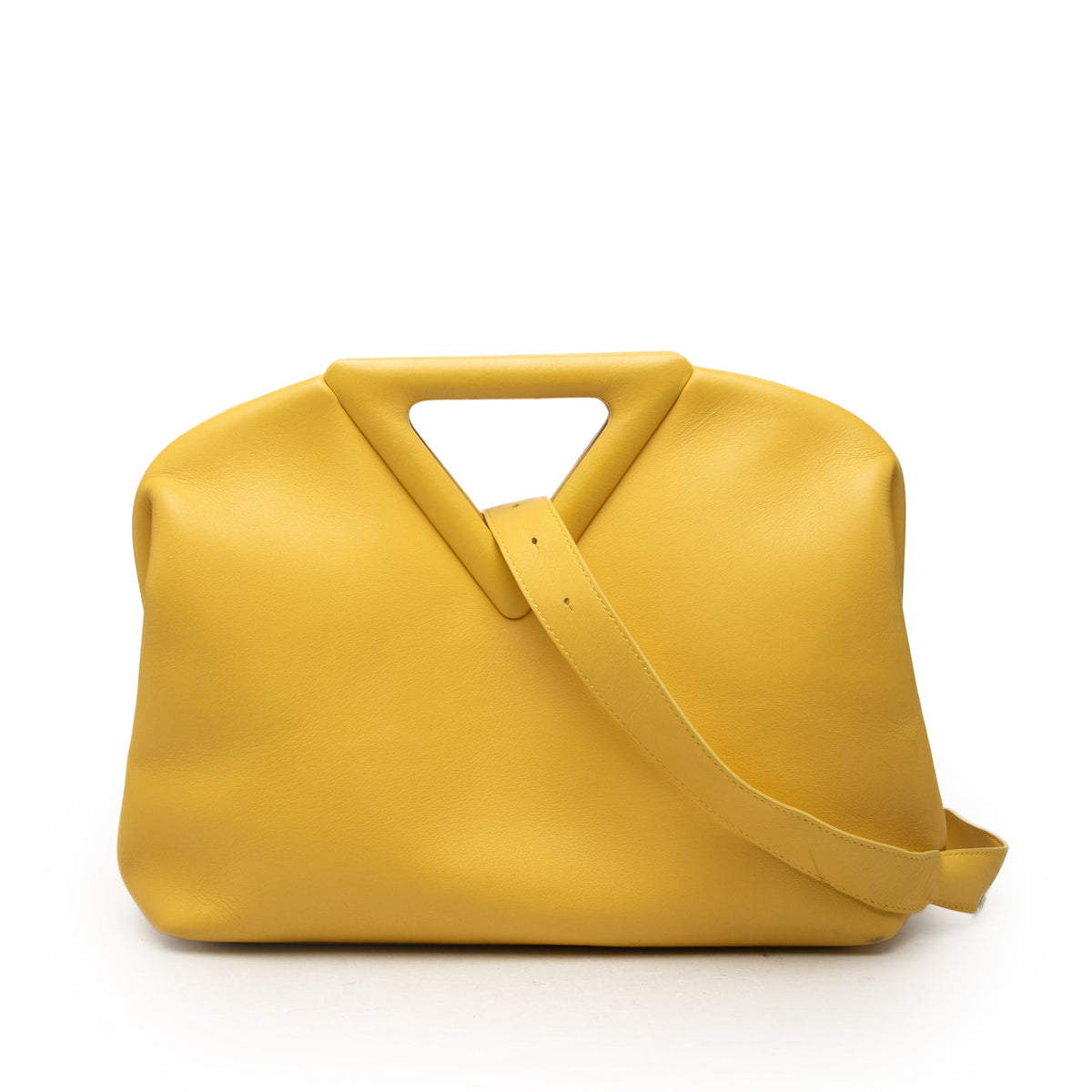 Bottega Veneta Medium Leather The Point Triangle Satchel — Yellow