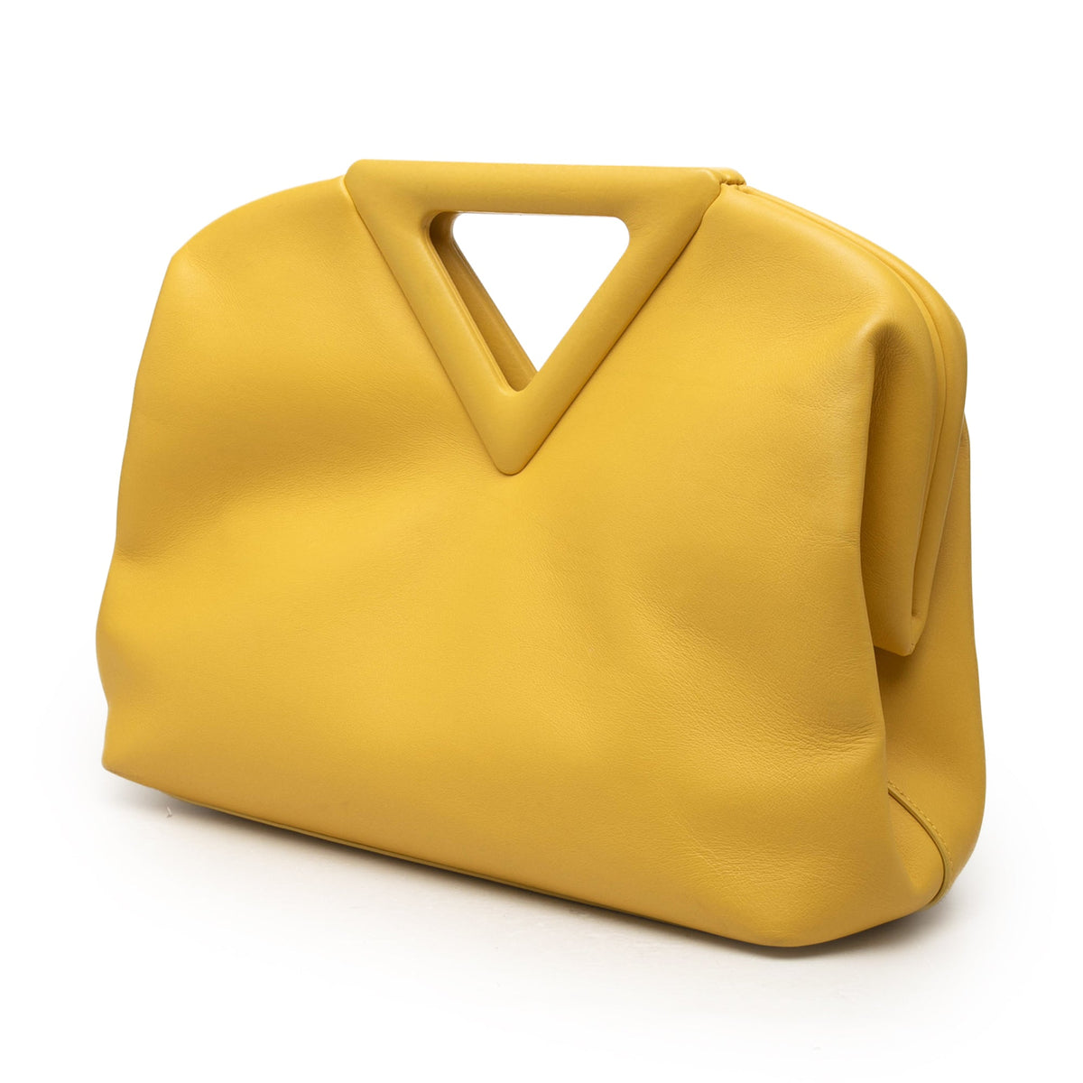 Bottega Veneta Medium Leather The Point Triangle Satchel — Yellow