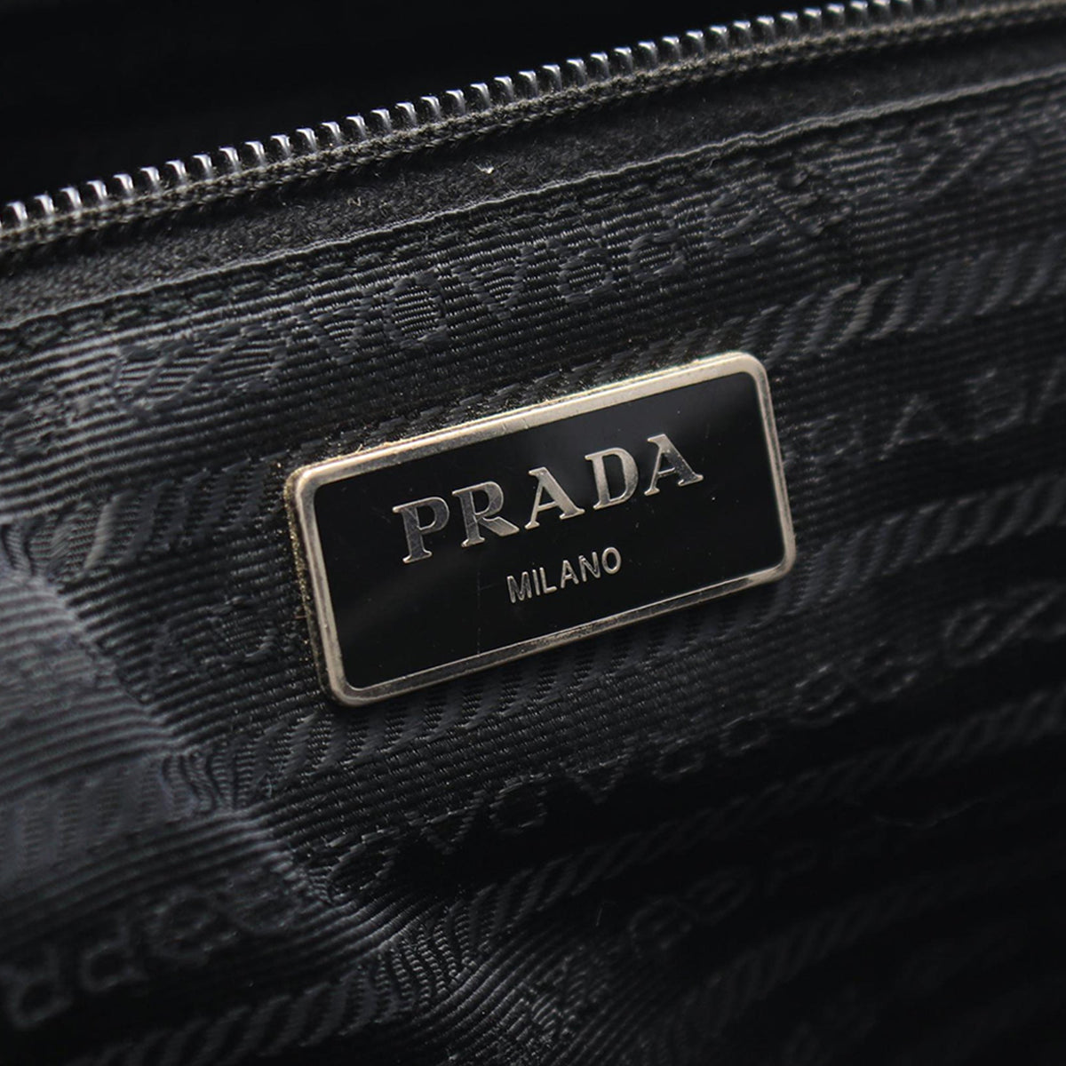 Prada Saffiano Trimmed Tessuto Double Buckle Messenger Bag — Black