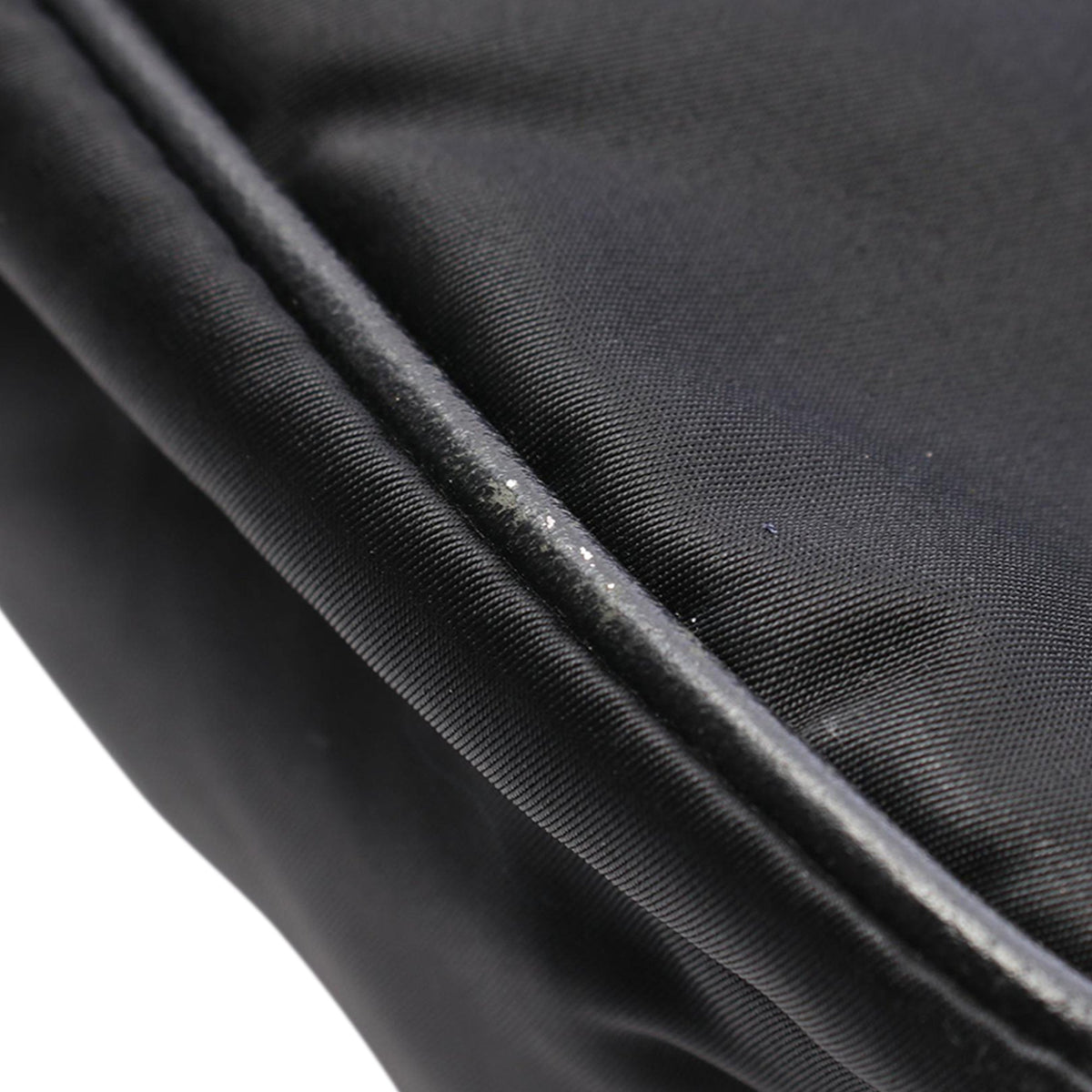 Prada Saffiano Trimmed Tessuto Double Buckle Messenger Bag — Black