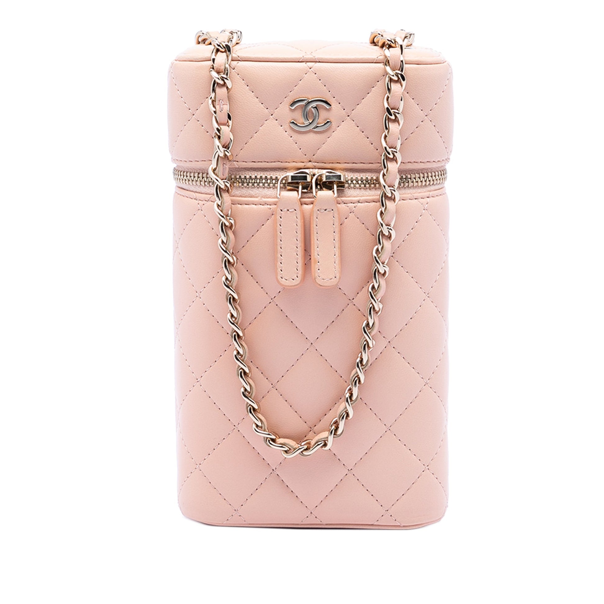 Chanel CC Quilted Lambskin Phone Holder with Chain