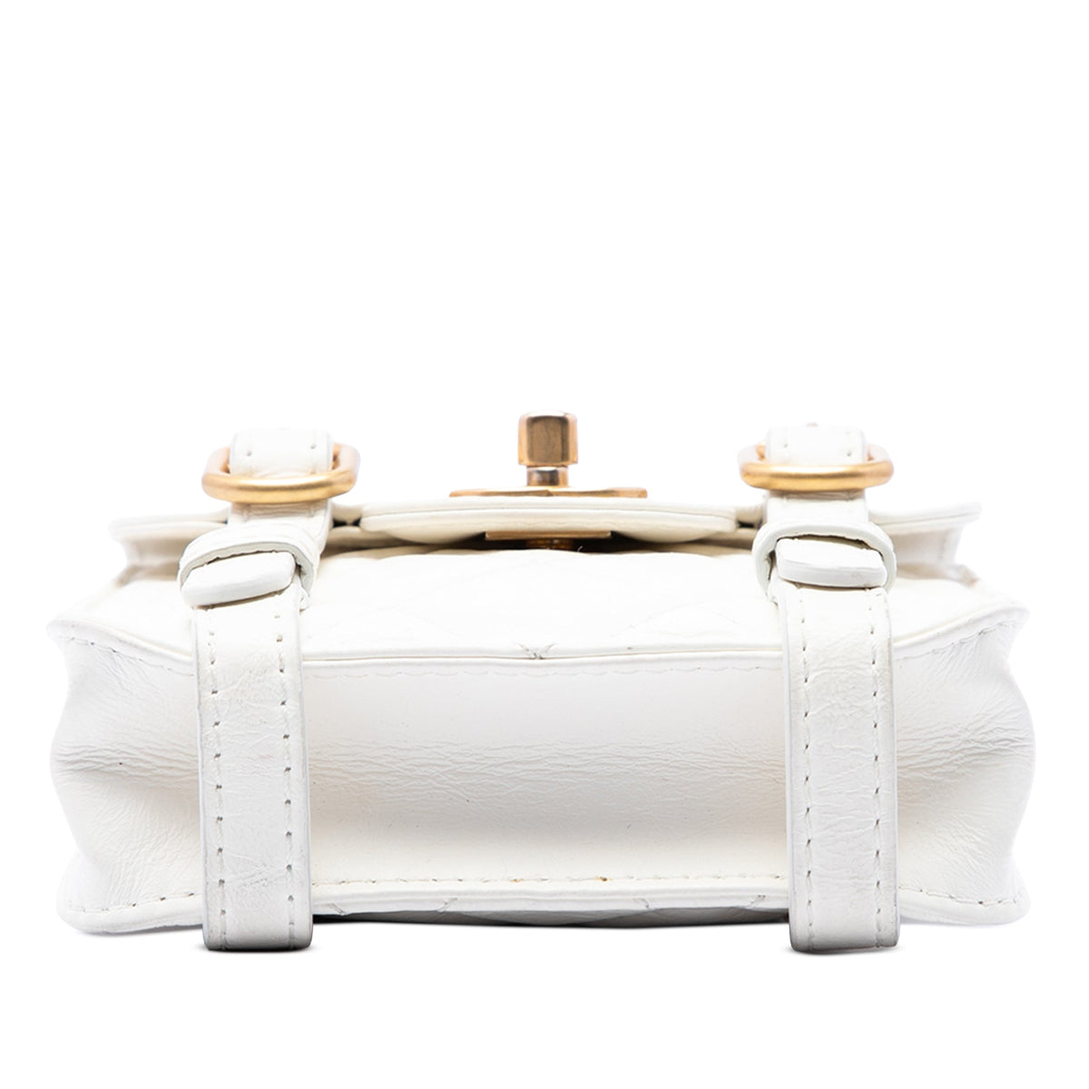 Chanel Mini Aged Calfskin City School Flap — White