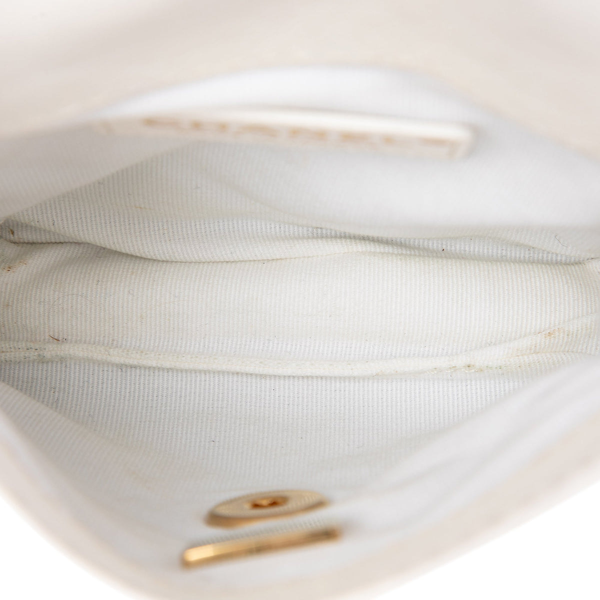 Chanel Mini Aged Calfskin City School Flap — White