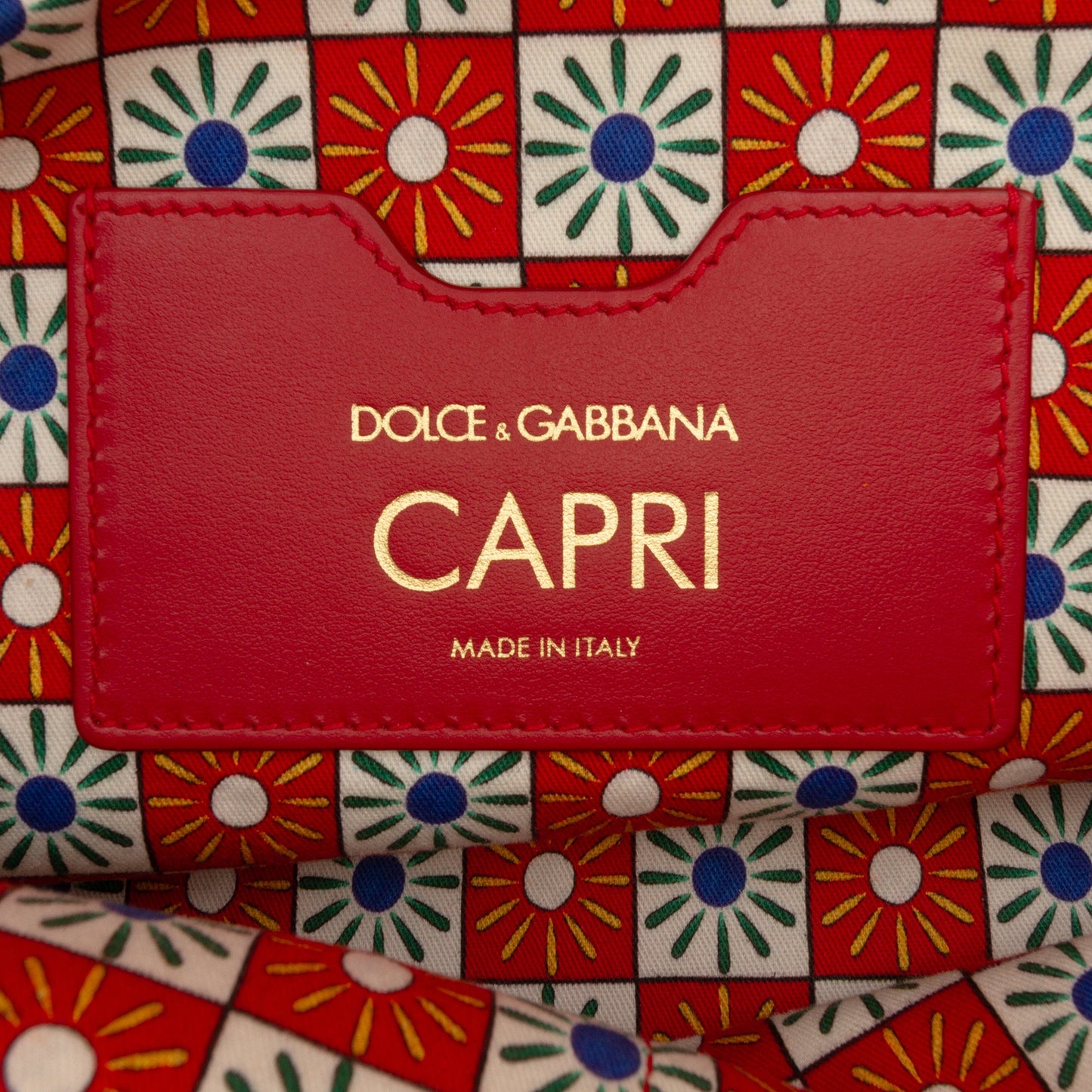 Dolce & Gabbana Snakeskin Embossed Leather Trimmed Canvas Carretto Print Capri Tote
