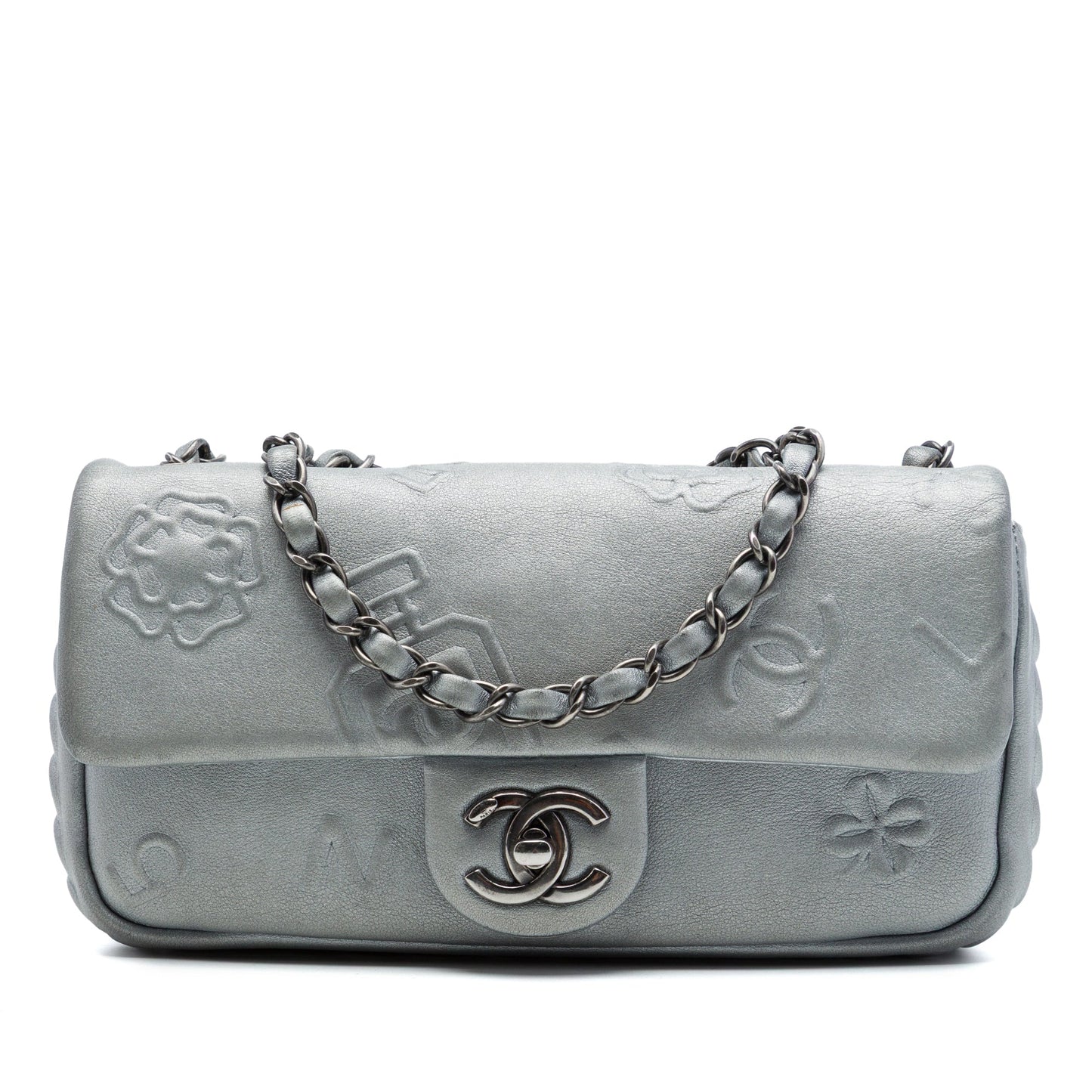 Chanel Small Embossed Metallic Calfskin Precious Symbols Flap