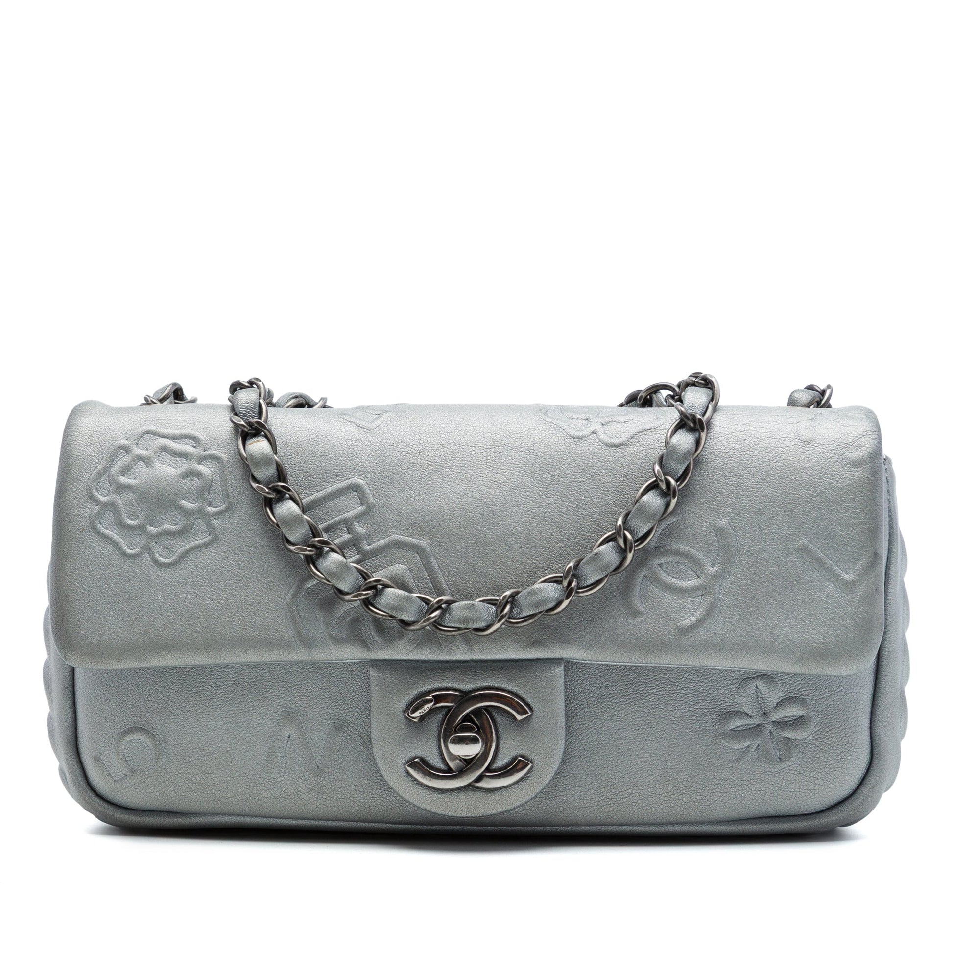 Chanel Small Embossed Metallic Calfskin Precious Symbols Flap