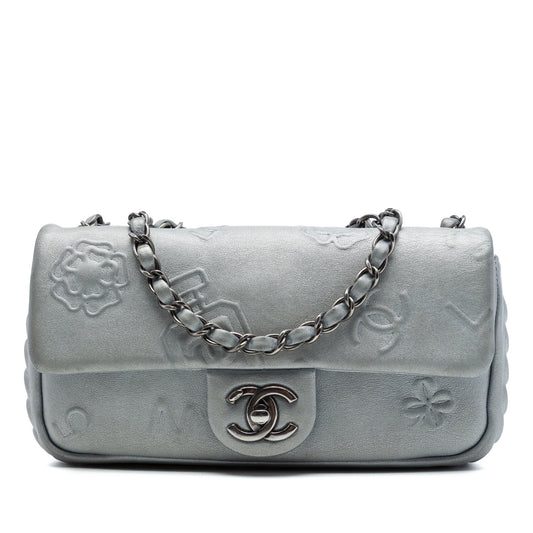 Chanel Small Embossed Metallic Calfskin Precious Symbols Flap
