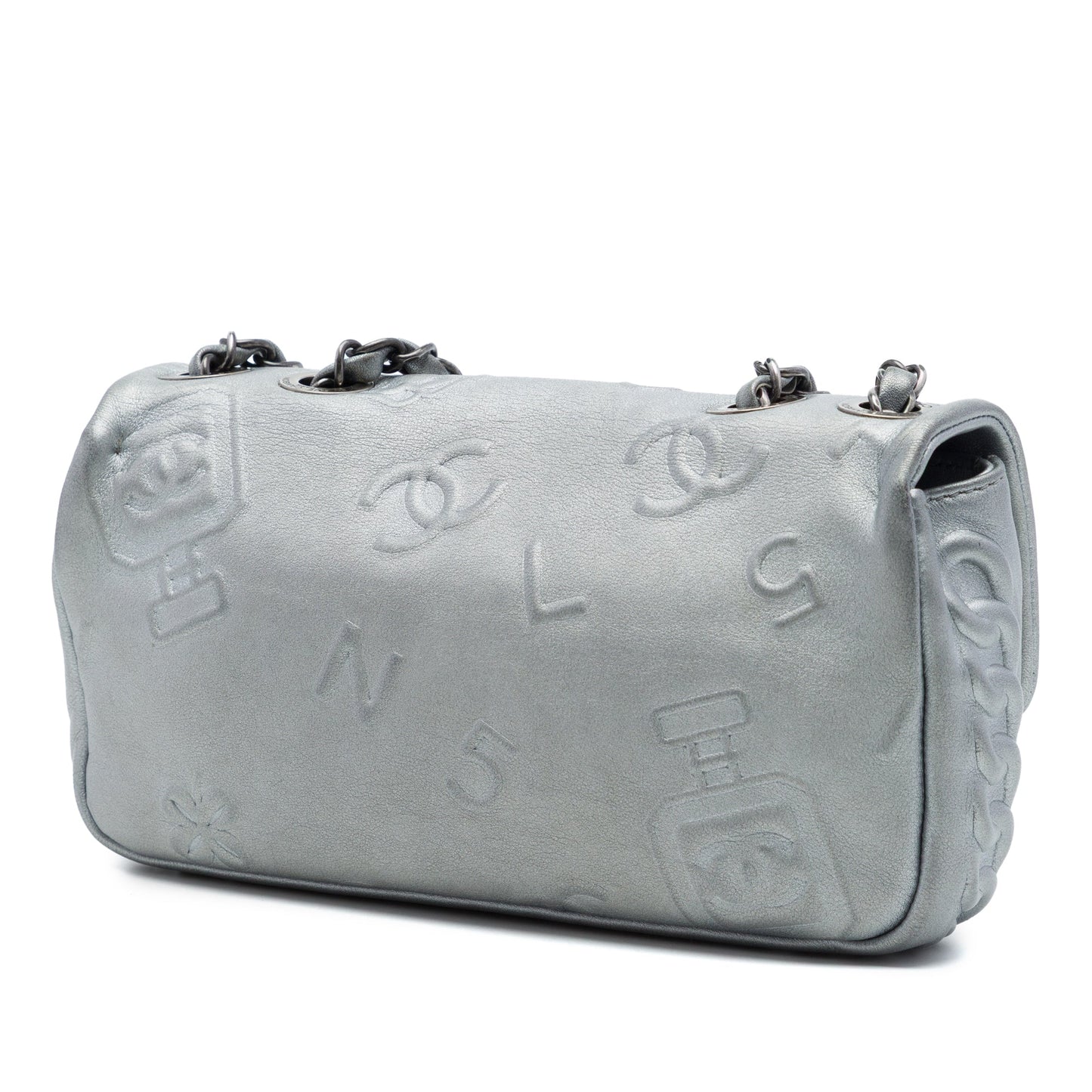 Chanel Small Embossed Metallic Calfskin Precious Symbols Flap