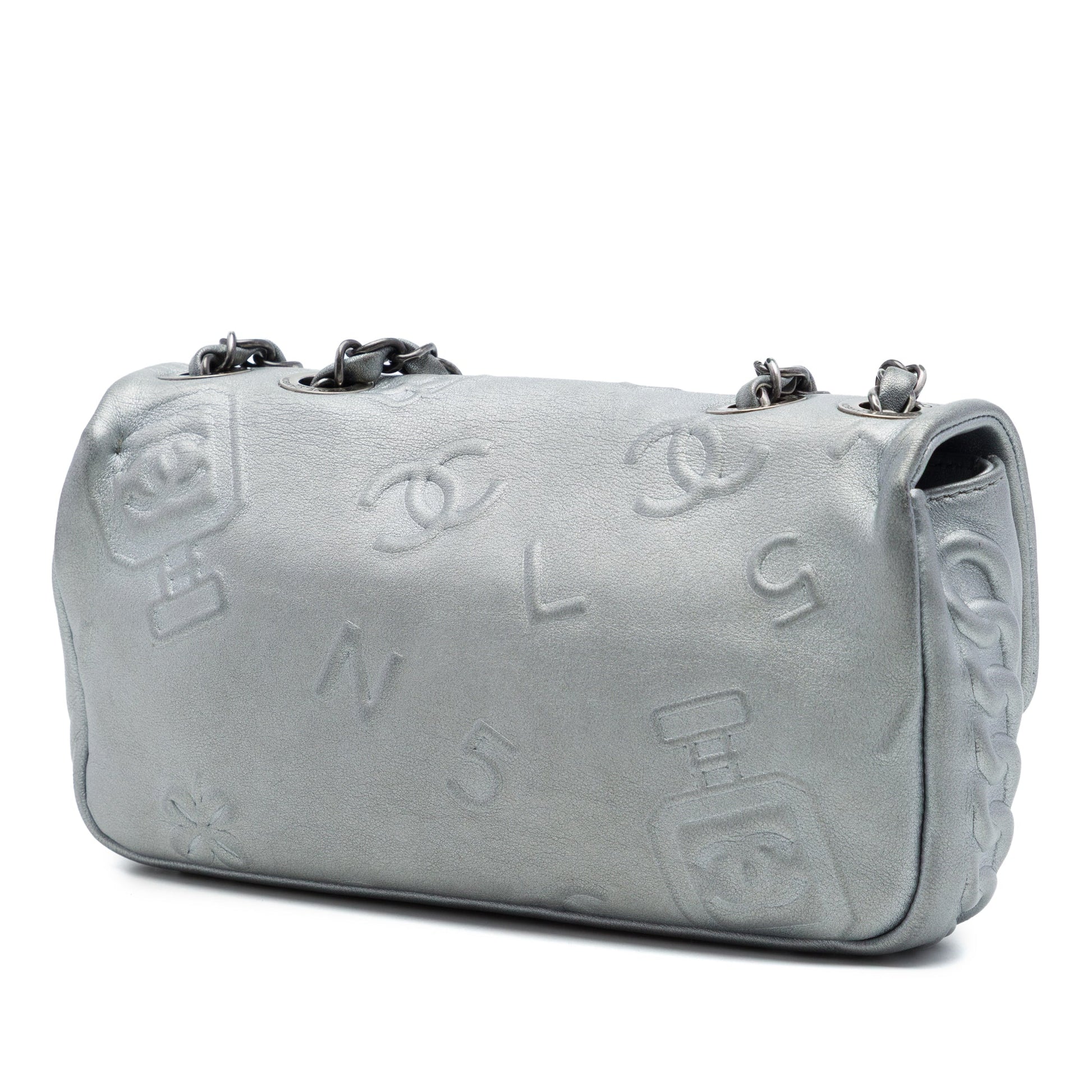 Chanel Small Embossed Metallic Calfskin Precious Symbols Flap