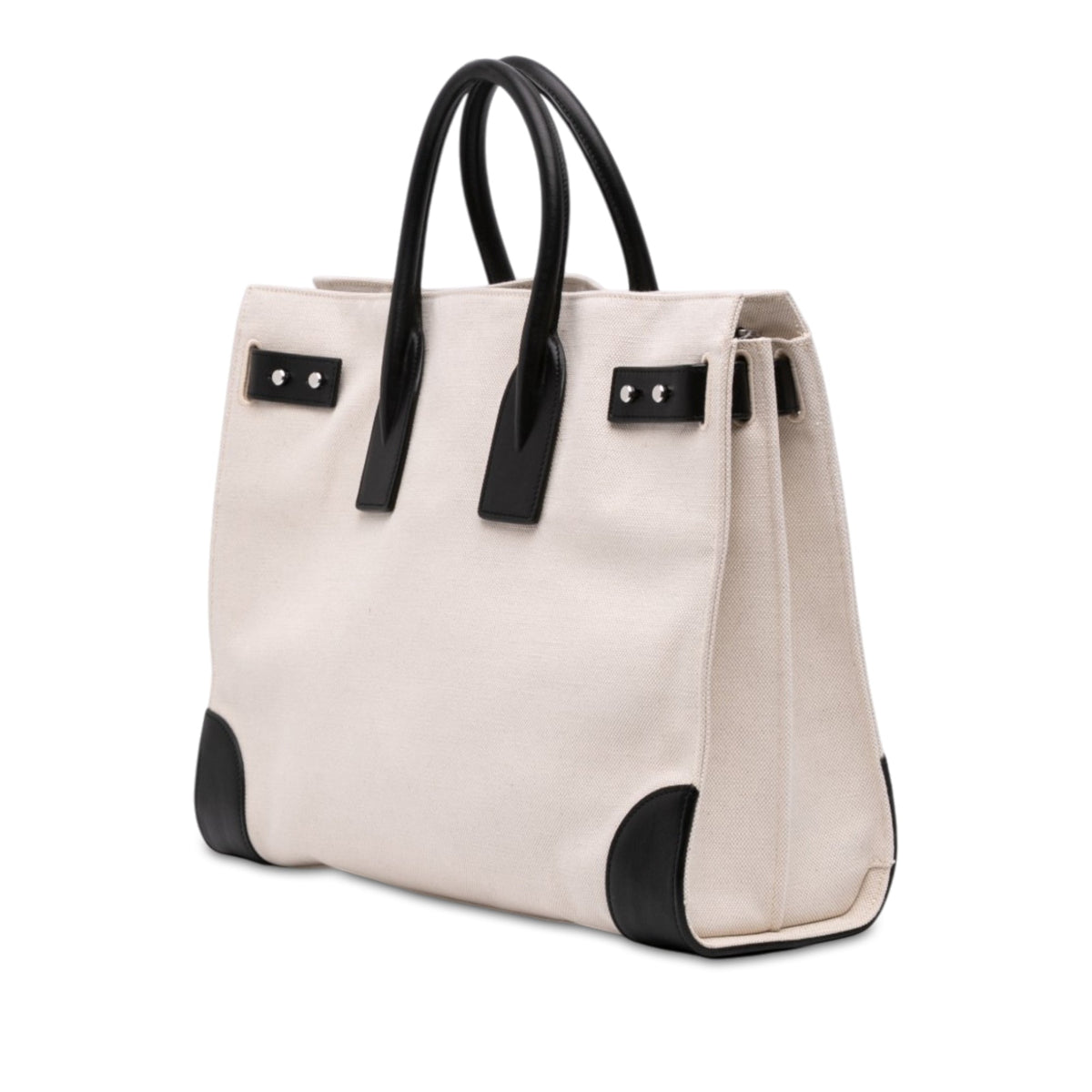 Saint Laurent Large Canvas Sac de Jour Satchel — Brown